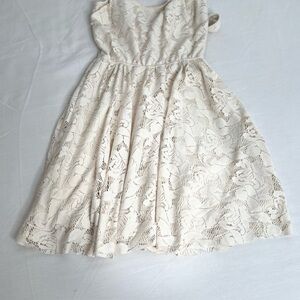 Zara TRF Crochet Lace Lined Cream  Dress Sz Small